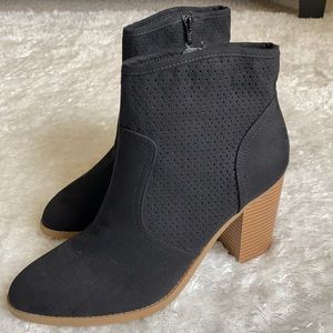 Black suede booties